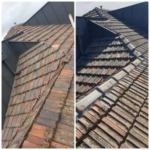 Terracotta roof tiles after re-bedding and pointing work from Pauly's Roofing hipages gallery